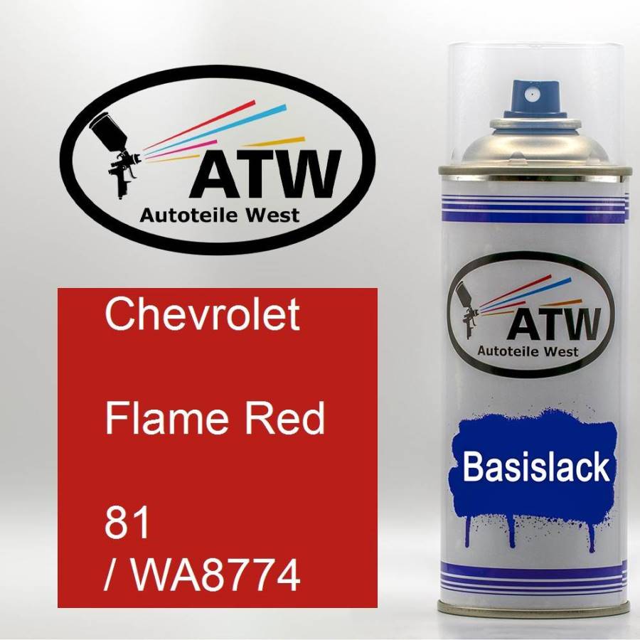 Chevrolet, Flame Red, 81 / WA8774: 400ml Sprühdose, von ATW Autoteile West.